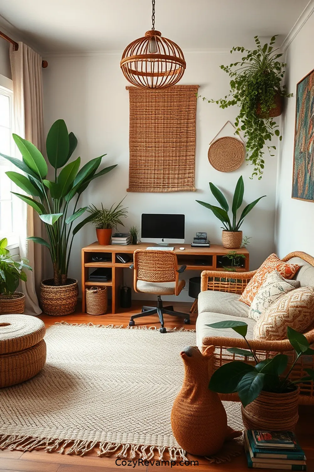 Incorporate Earthy Color Palettes for How to Create a Bohemian Home Office With Natural Fiber Materials