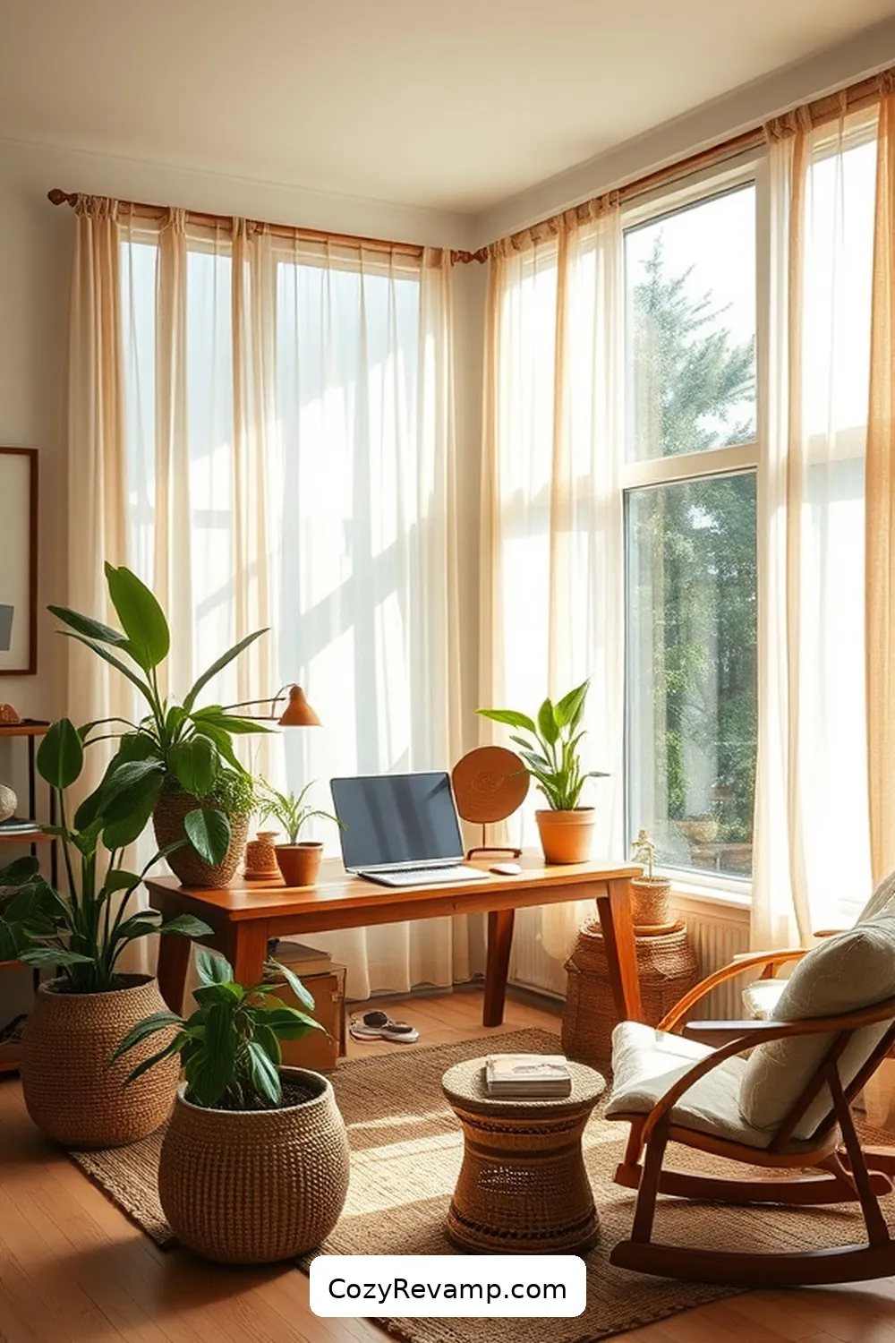 Maximize Natural Light for How to Create a Bohemian Home Office With Natural Fiber Materials