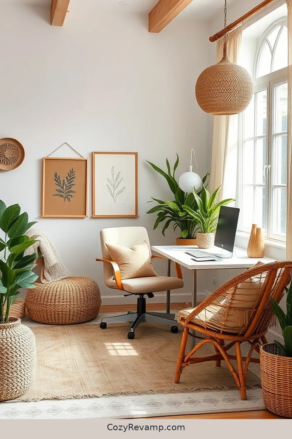 Set Up a Functional Workspace for How to Create a Bohemian Home Office With Natural Fiber Materials