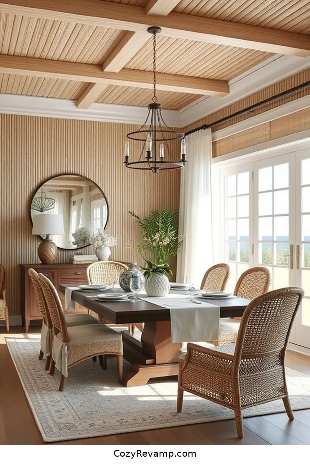 Bamboo Wall Treatments for a Coastal Feel for How to Create a Coastal Dining Room With Bamboo Materials