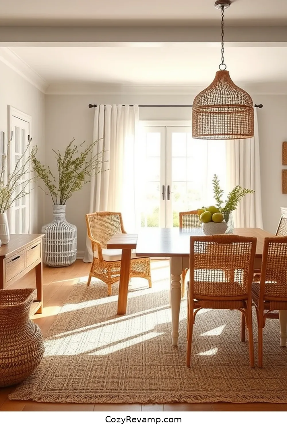 Incorporating Natural Fibers and Fabrics for How to Create a Coastal Dining Room With Bamboo Materials