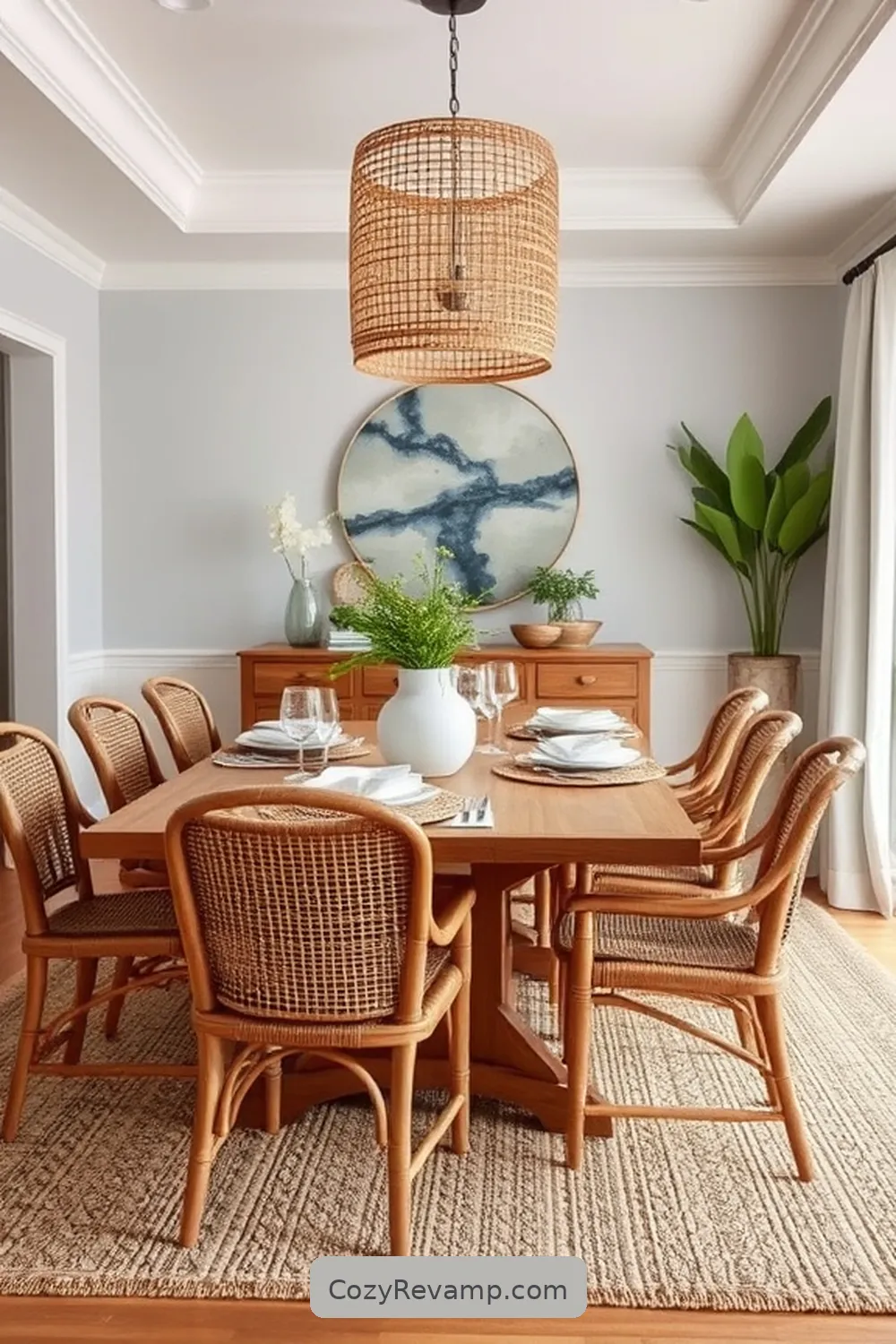 Layering Textures With Bamboo Elements for How to Create a Coastal Dining Room With Bamboo Materials
