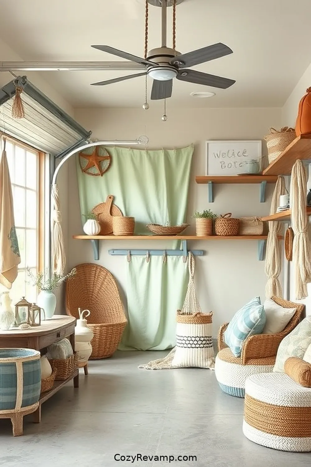 Choosing a Coastal Color Palette for How to Create a Coastal Garage With Upcycled Fabric Materials