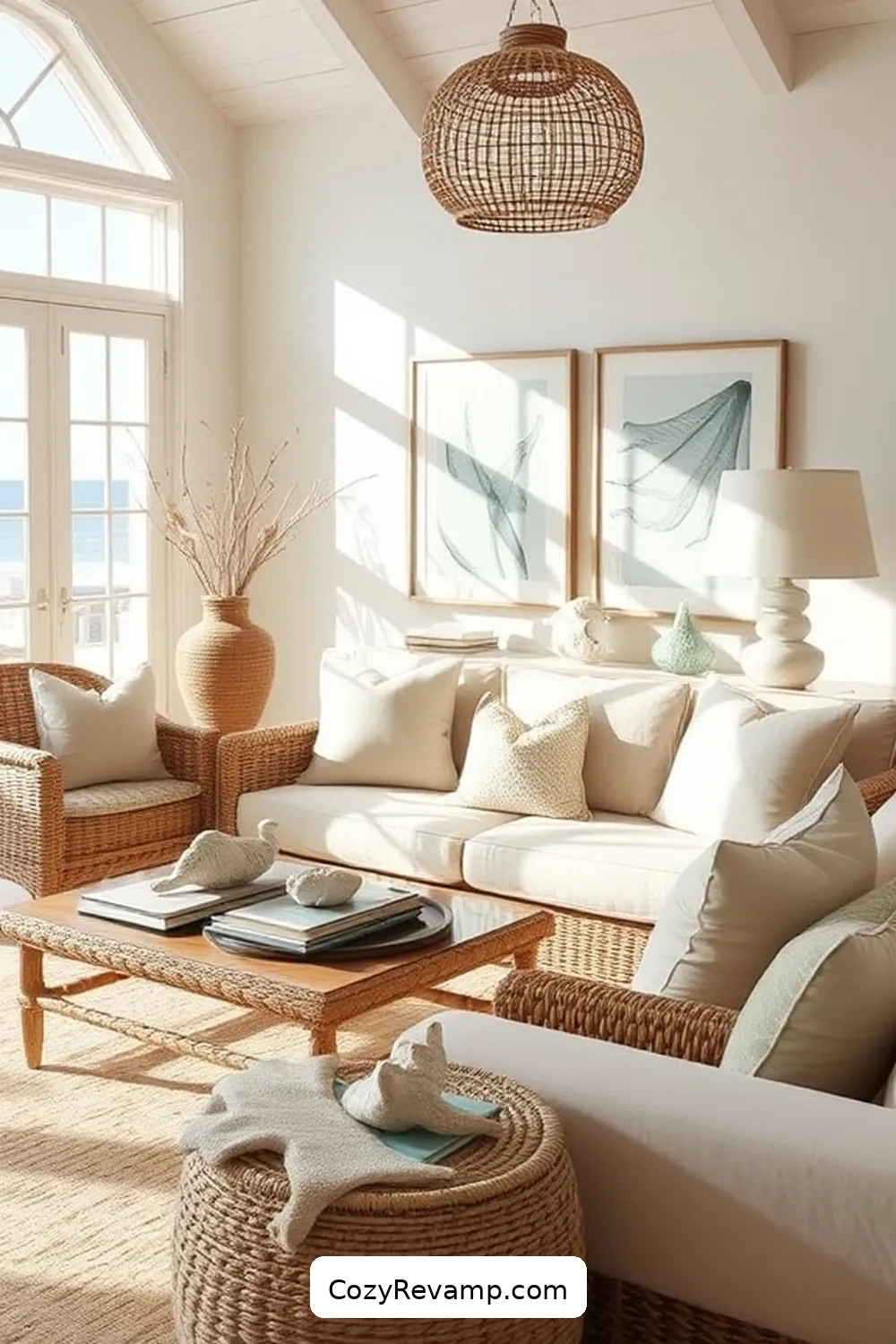 Accessorizing With Coastal Decor for How to Create a Coastal Living Room With Natural Fibers and Materials