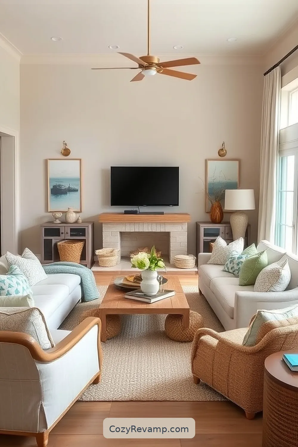 Choosing a Coastal Color Palette for How to Create a Coastal Living Room With Natural Fibers and Materials