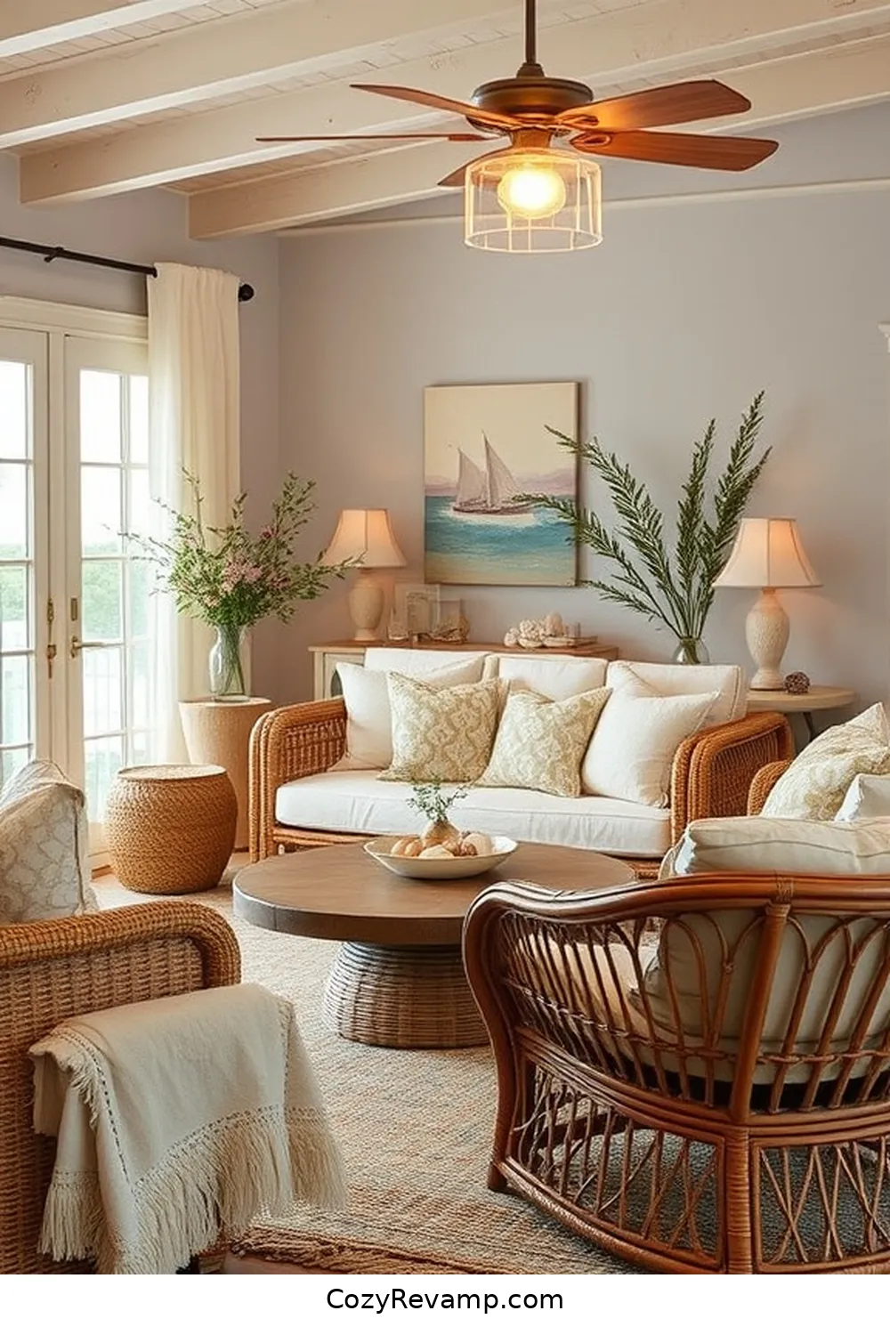 Creating a Cozy Atmosphere With Lighting for How to Create a Coastal Living Room With Natural Fibers and Materials