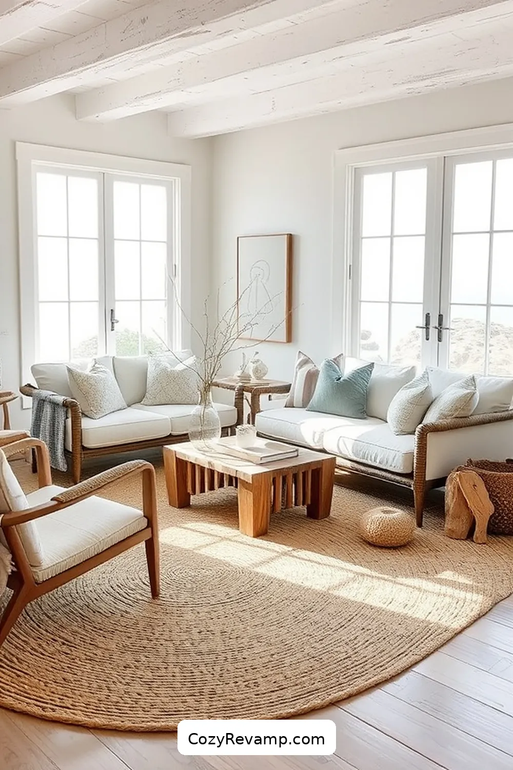 Incorporating Natural Fiber Rugs for How to Create a Coastal Living Room With Natural Fibers and Materials