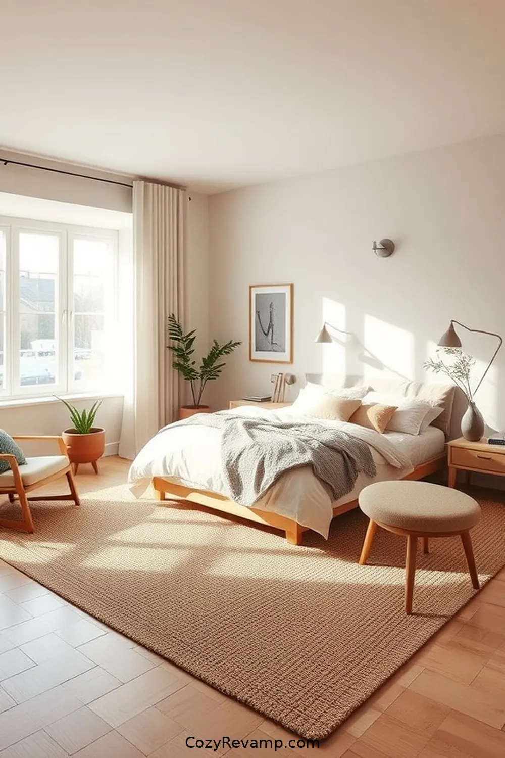 Accessorizing With Natural Fiber Rugs for How to Create a Mid-Century Modern Bedroom With Natural Fibers