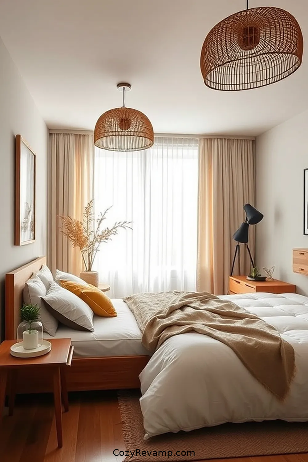 Enhancing Lighting With Nature-Inspired Fixtures for How to Create a Mid-Century Modern Bedroom With Natural Fibers