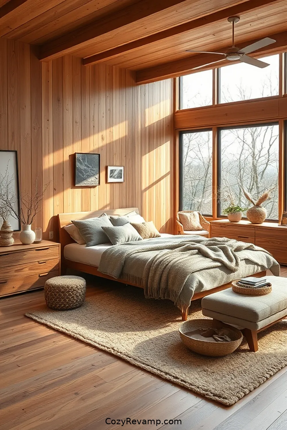 Utilizing Natural Wood Furniture Pieces for How to Create a Mid-Century Modern Bedroom With Natural Fibers