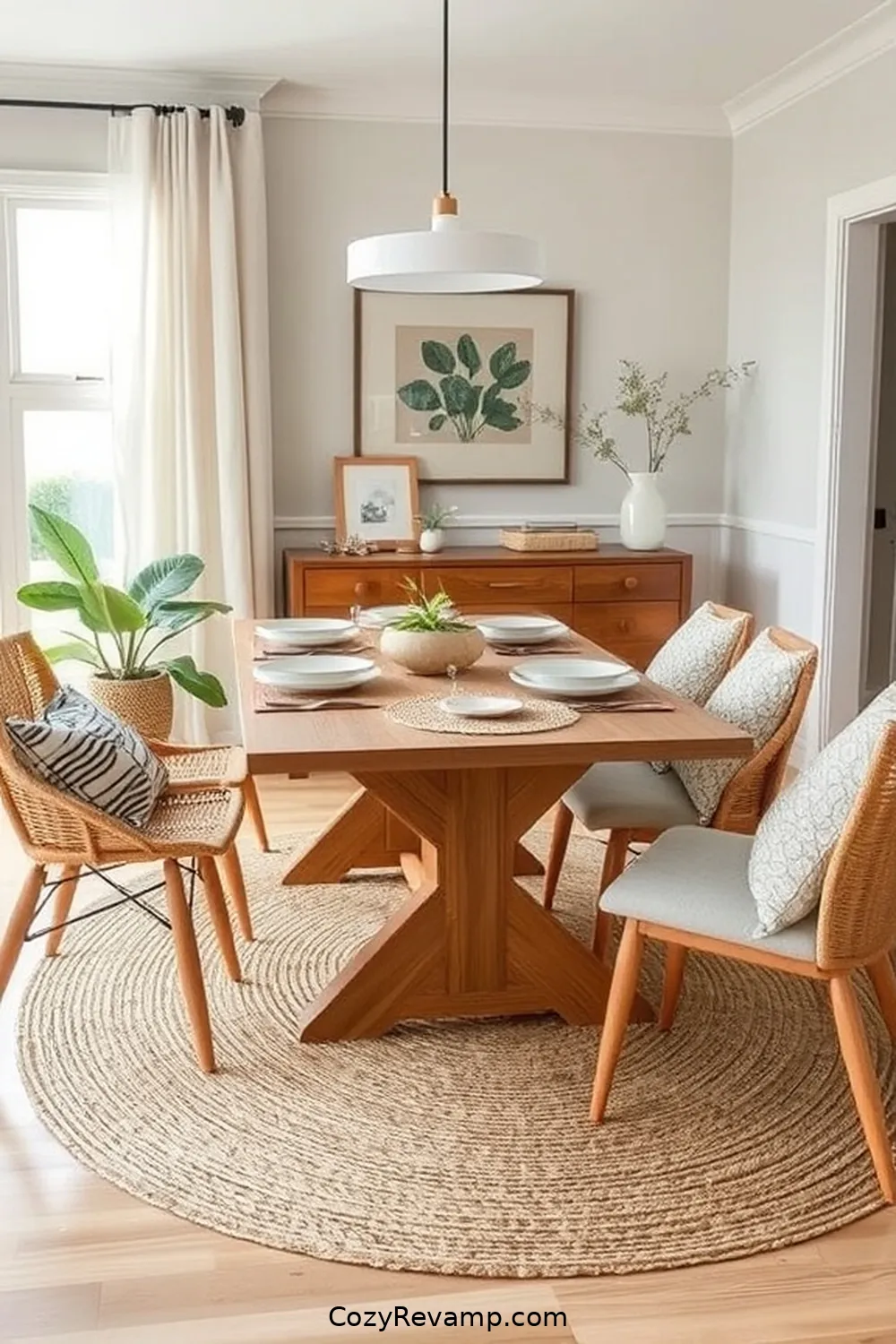 How to Create a Mid-Century Modern Dining Room With Natural Fibers 6 Adding Textiles and Soft Furnishings for How to Create a Mid-Century Modern Dining Room With Natural Fibers