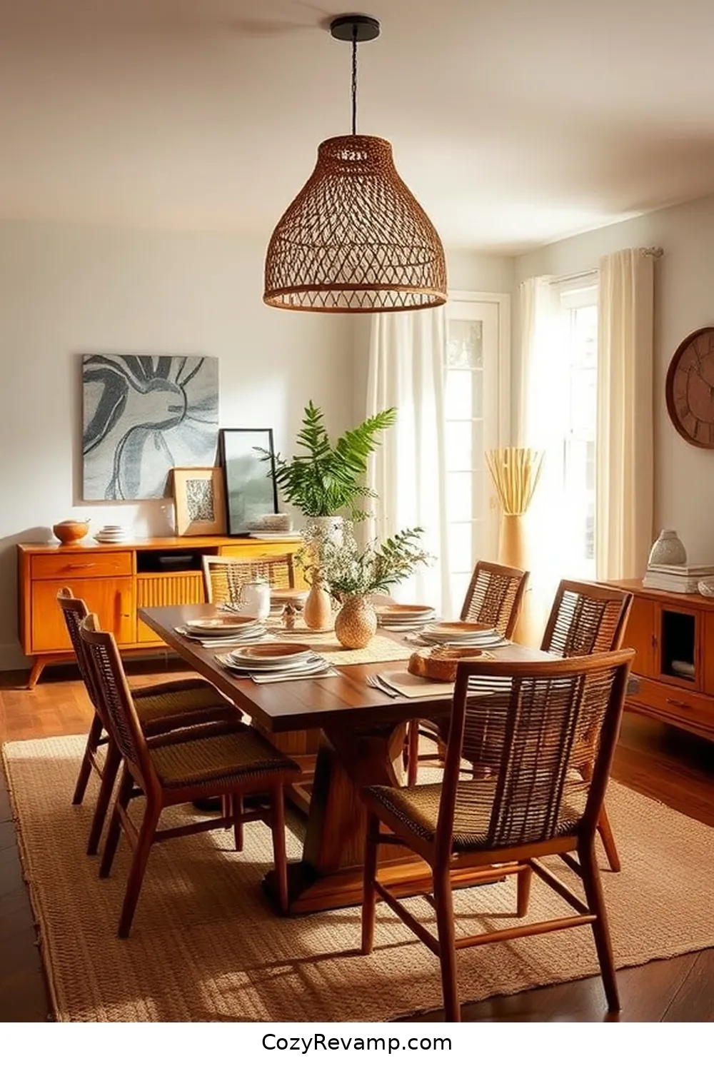 How to Create a Mid-Century Modern Dining Room With Natural Fibers 8 Lighting Choices That Enhance the Aesthetic for How to Create a Mid-Century Modern Dining Room With Natural Fibers