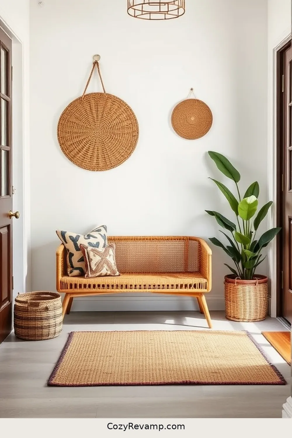How to Create a Mid-Century Modern Entryway With Natural Fibers 6 Adding Rattan Accents for Warmth for How to Create a Mid-Century Modern Entryway With Natural Fibers