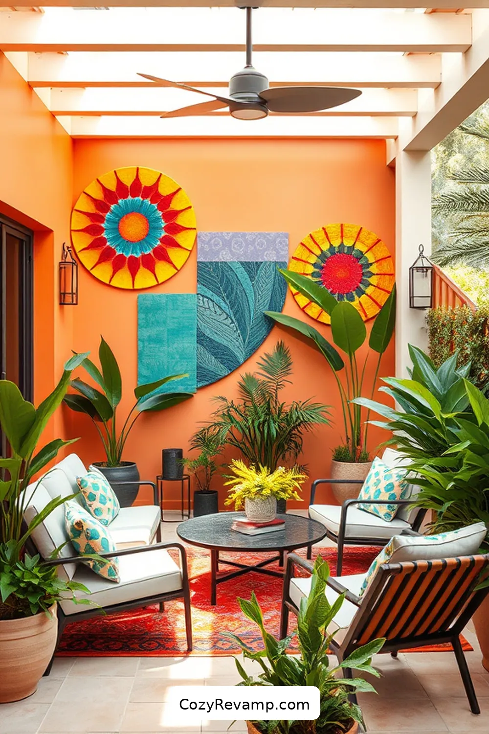 How to Create a Mid-Century Modern Outdoor Patio With Upcycled Fabric 7 Making a Statement With Textile Wall Art for How to Create a Mid-Century Modern Outdoor Patio With Upcycled Fabric