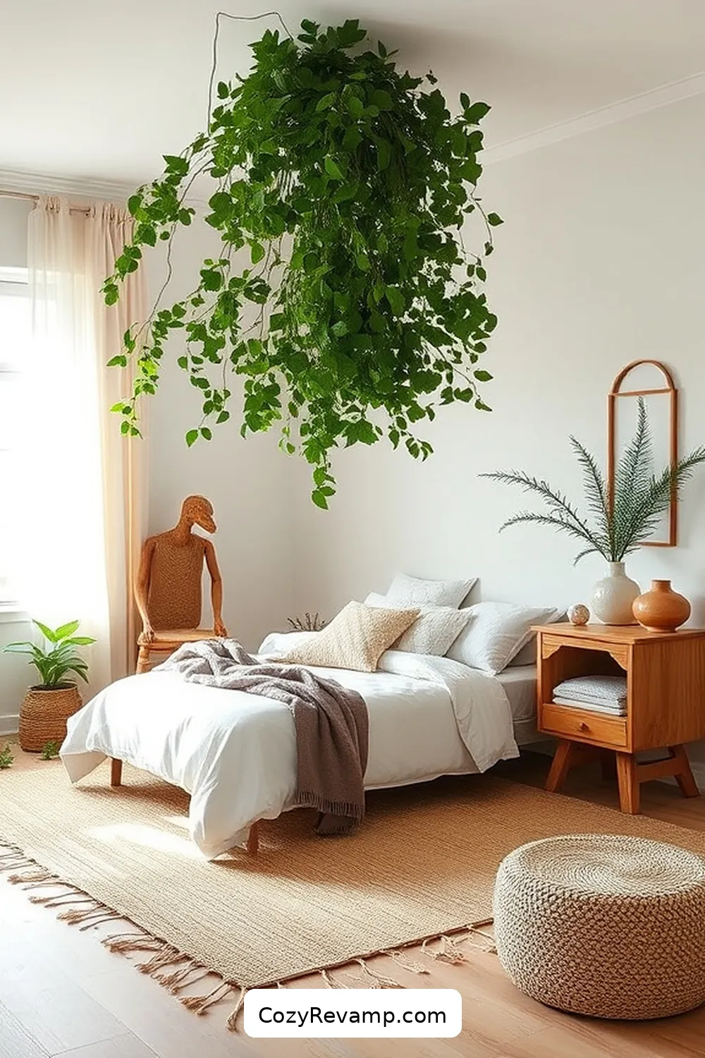 Adding Greenery and Natural Elements for How to Create a Minimalist Bedroom With Natural Fibers and Materials