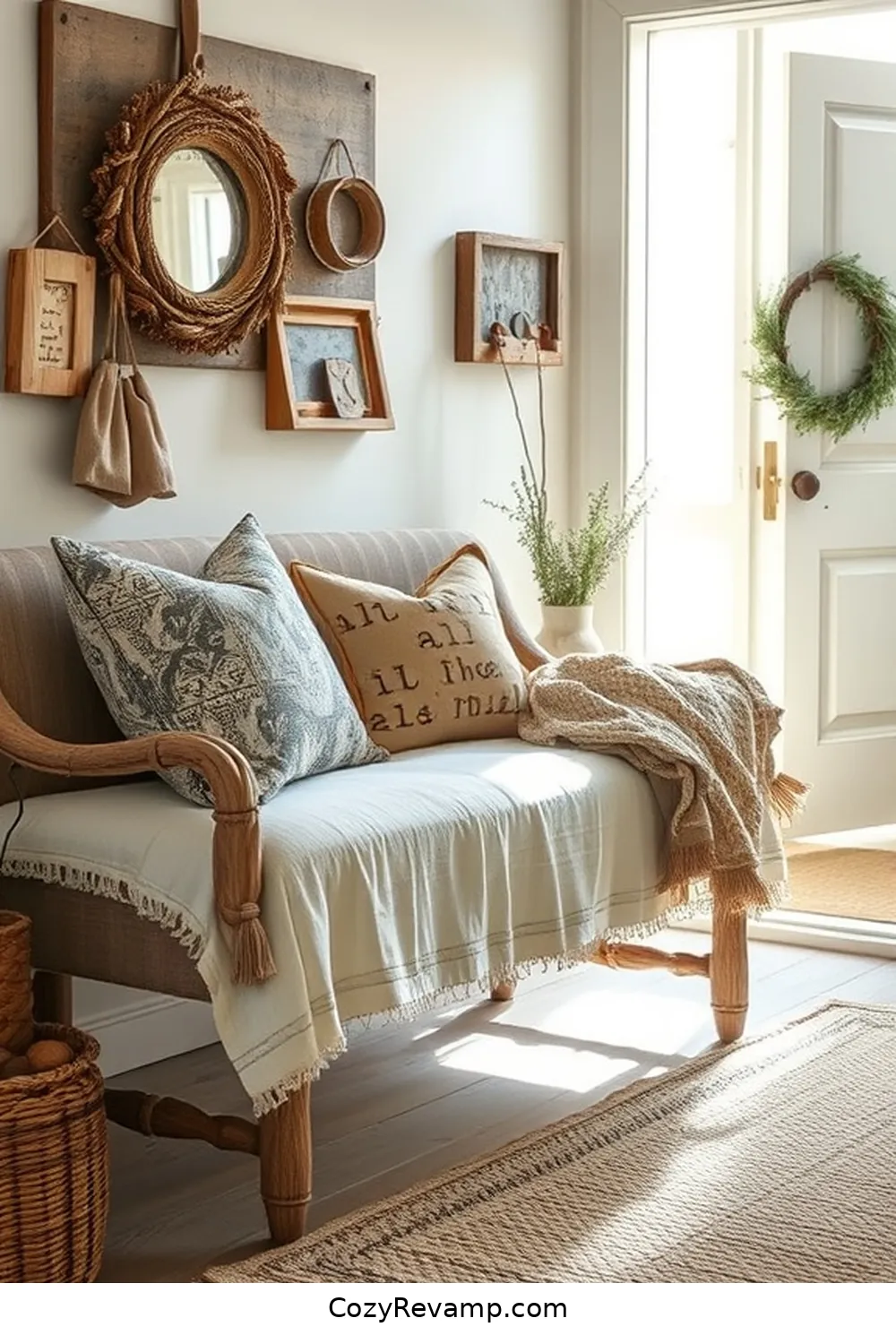 How to Create a Rustic Entryway With Upcycled Fabric Materials 8 Designing a Charming Fabric Bench or Seat for How to Create a Rustic Entryway With Upcycled Fabric Materials