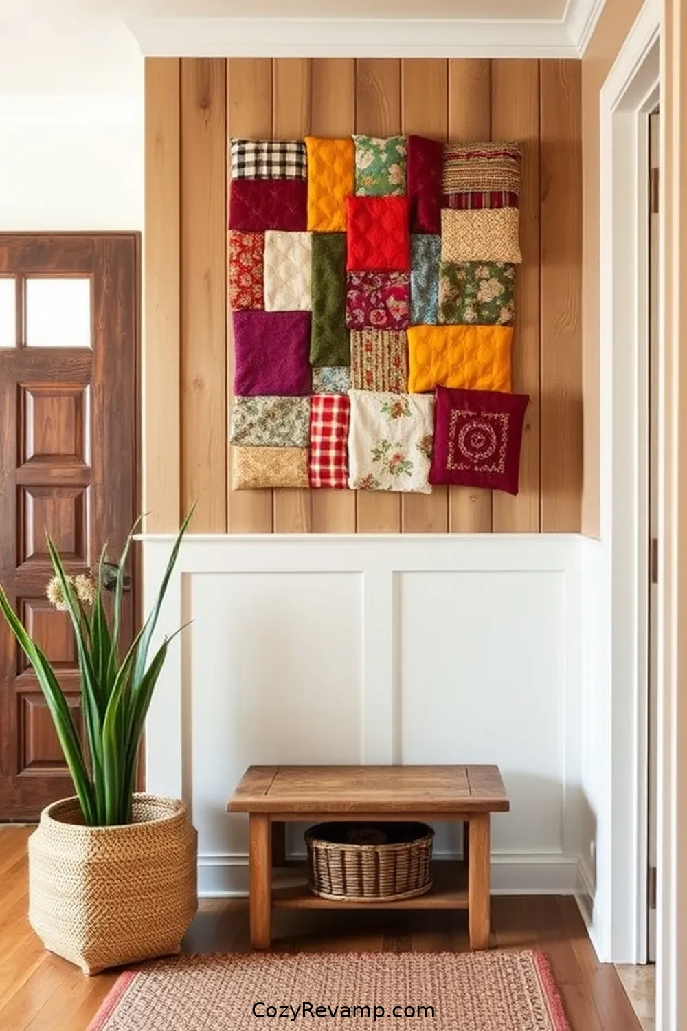 How to Create a Rustic Entryway With Upcycled Fabric Materials 5 Upcycled Fabric Wall Art Ideas for How to Create a Rustic Entryway With Upcycled Fabric Materials