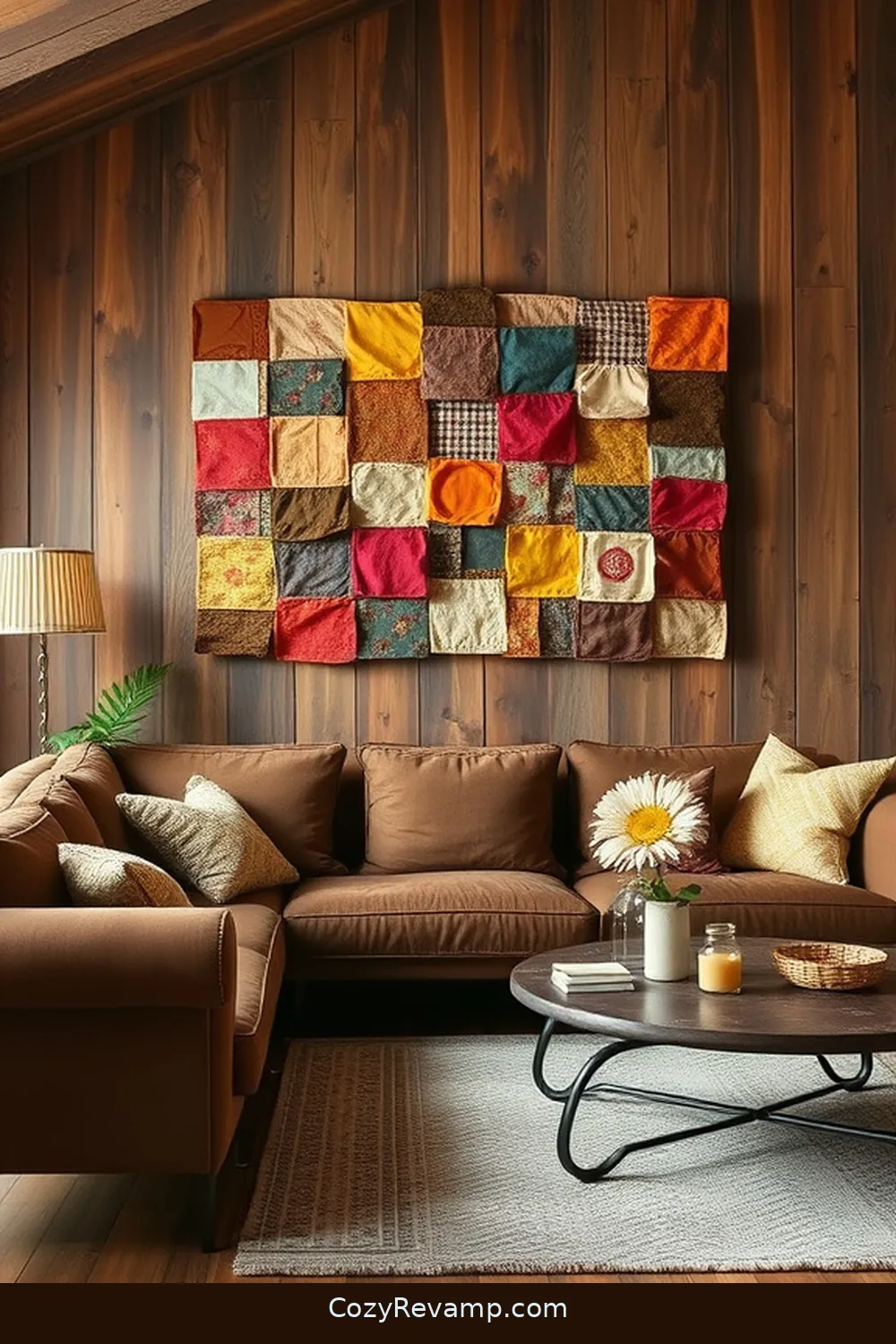 How to Create a Rustic Living Room With Upcycled Fabric Materials 6 Creating a Fabric Wall Art for How to Create a Rustic Living Room With Upcycled Fabric Materials