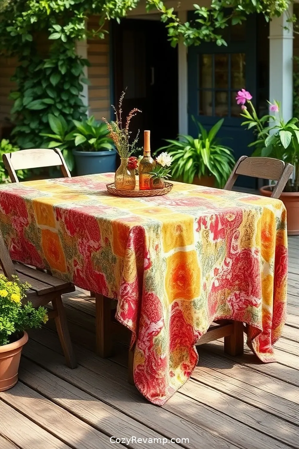 Crafting Unique Table Covers and Runners for How to Create a Rustic Outdoor Patio With Upcycled Fabric Material