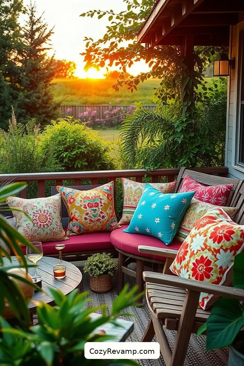 DIY Outdoor Cushions and Pillows for How to Create a Rustic Outdoor Patio With Upcycled Fabric Material