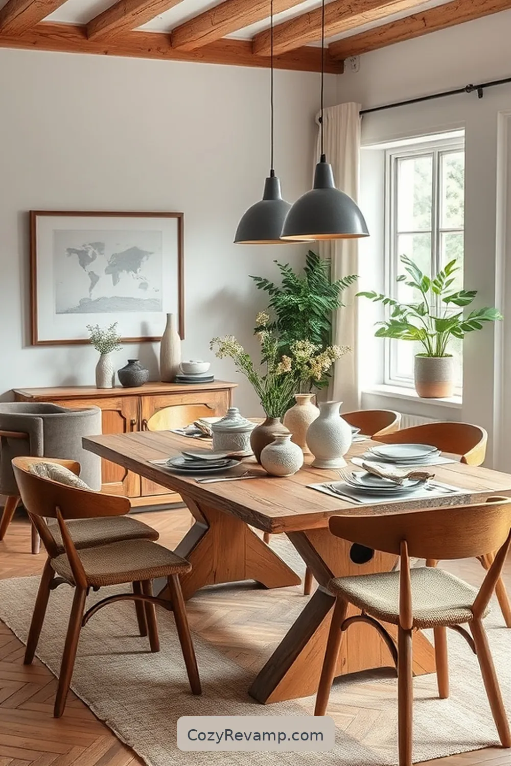 Adding Finishing Touches With Accessories for How to Create a Scandinavian Dining Room With Recycled Wood Material