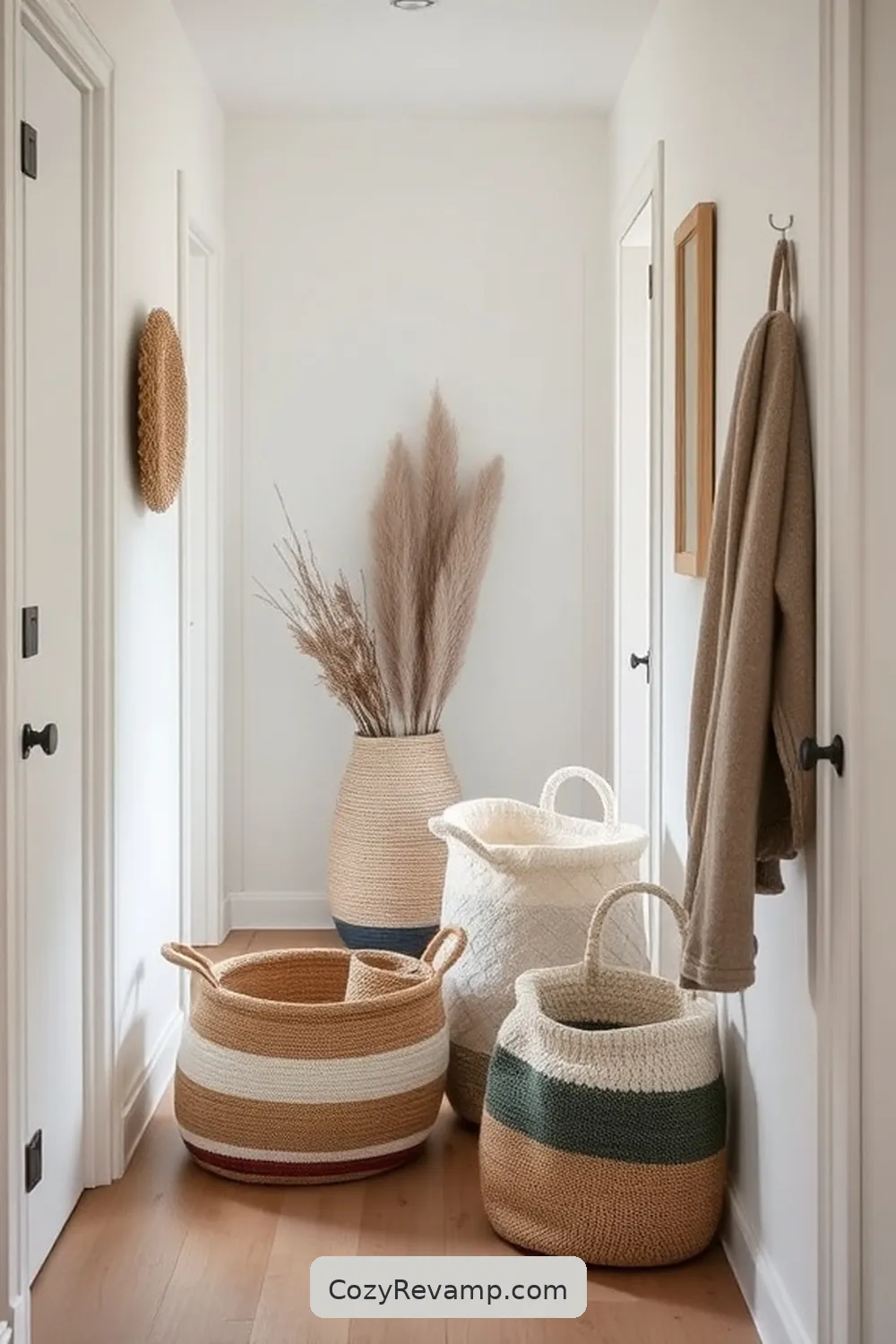 How to Create a Scandinavian Hallway With Upcycled Fabric Material 11 Sewing Fabric Baskets for Organizing for How to Create a Scandinavian Hallway With Upcycled Fabric Material