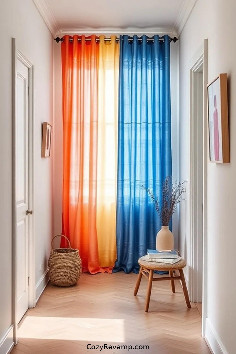 How to Create a Scandinavian Hallway With Upcycled Fabric Material 10 Transforming Old Curtains Into Wall Art for How to Create a Scandinavian Hallway With Upcycled Fabric Material