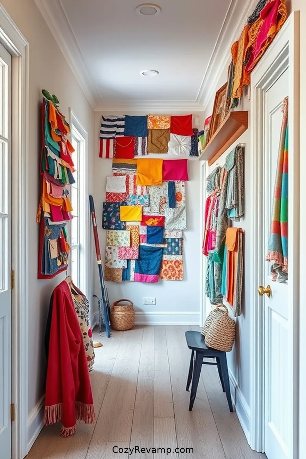 How to Create a Scandinavian Hallway With Upcycled Fabric Material 13 Using Fabric Scraps for Artistic Displays for How to Create a Scandinavian Hallway With Upcycled Fabric Material