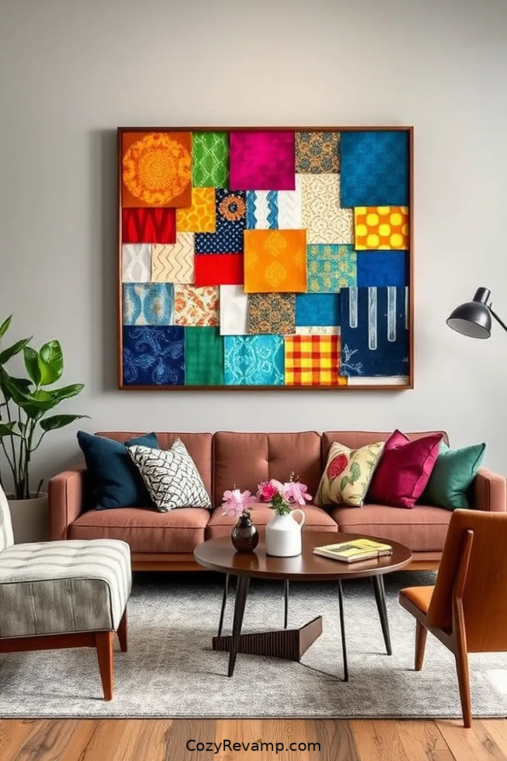 How to Design a Mid-Century Modern Living Room With Upcycled Fabric 9 Crafting Unique Wall Art From Fabric Scraps for How to Design a Mid-Century Modern Living Room With Upcycled Fabric