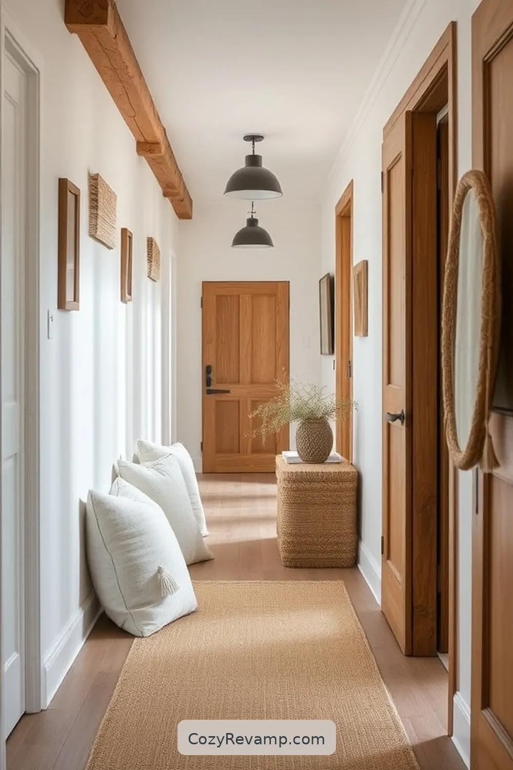 Adding Organic Cotton Pillows for How to Design a Modern Farmhouse Hallway With Organic Cotton Materials