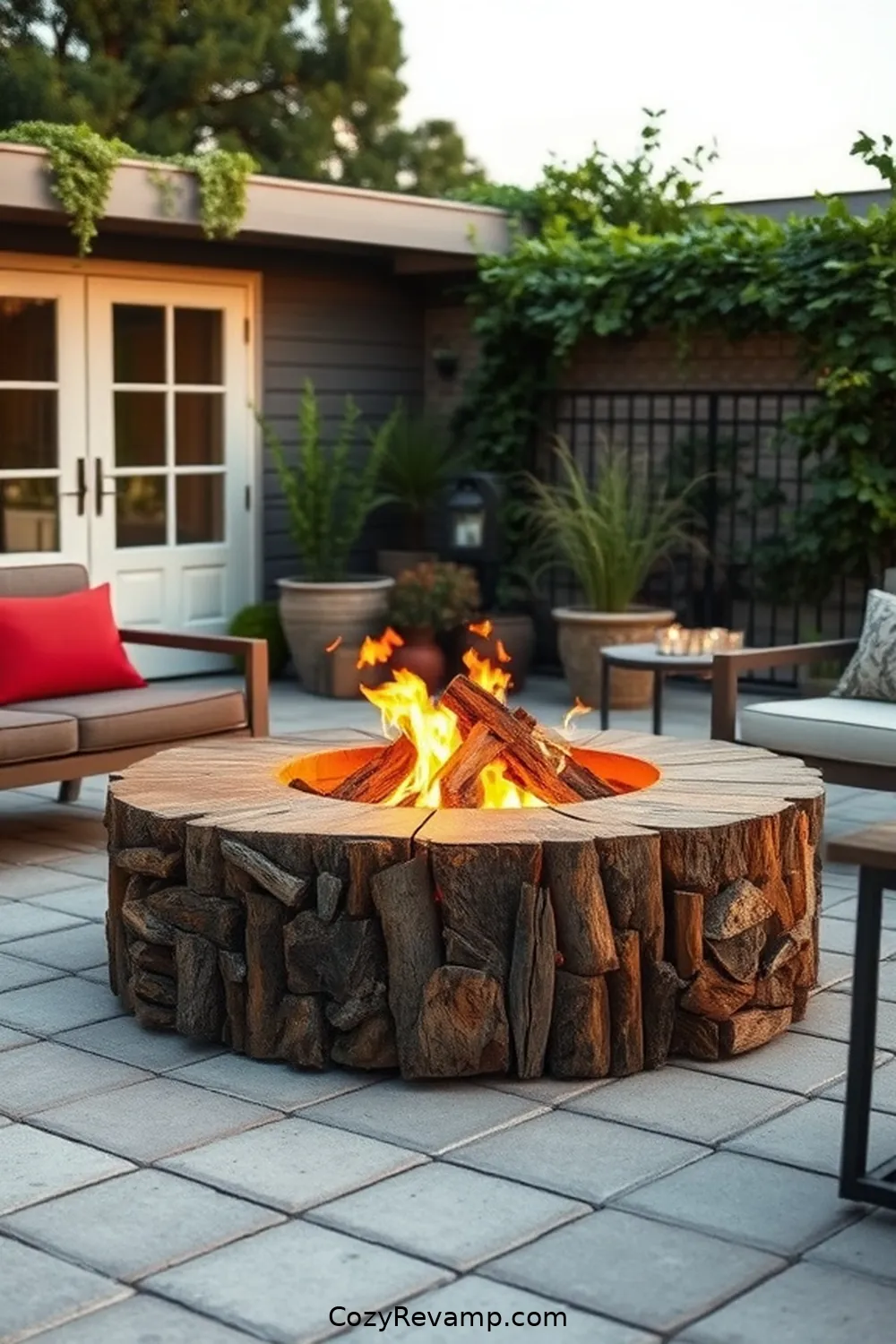 How to Style a Modern Farmhouse Outdoor Patio With Recycled Wood Materials 8 Building a Fire Pit With Recycled Wood for How to Style a Modern Farmhouse Outdoor Patio With Recycled Wood Materials