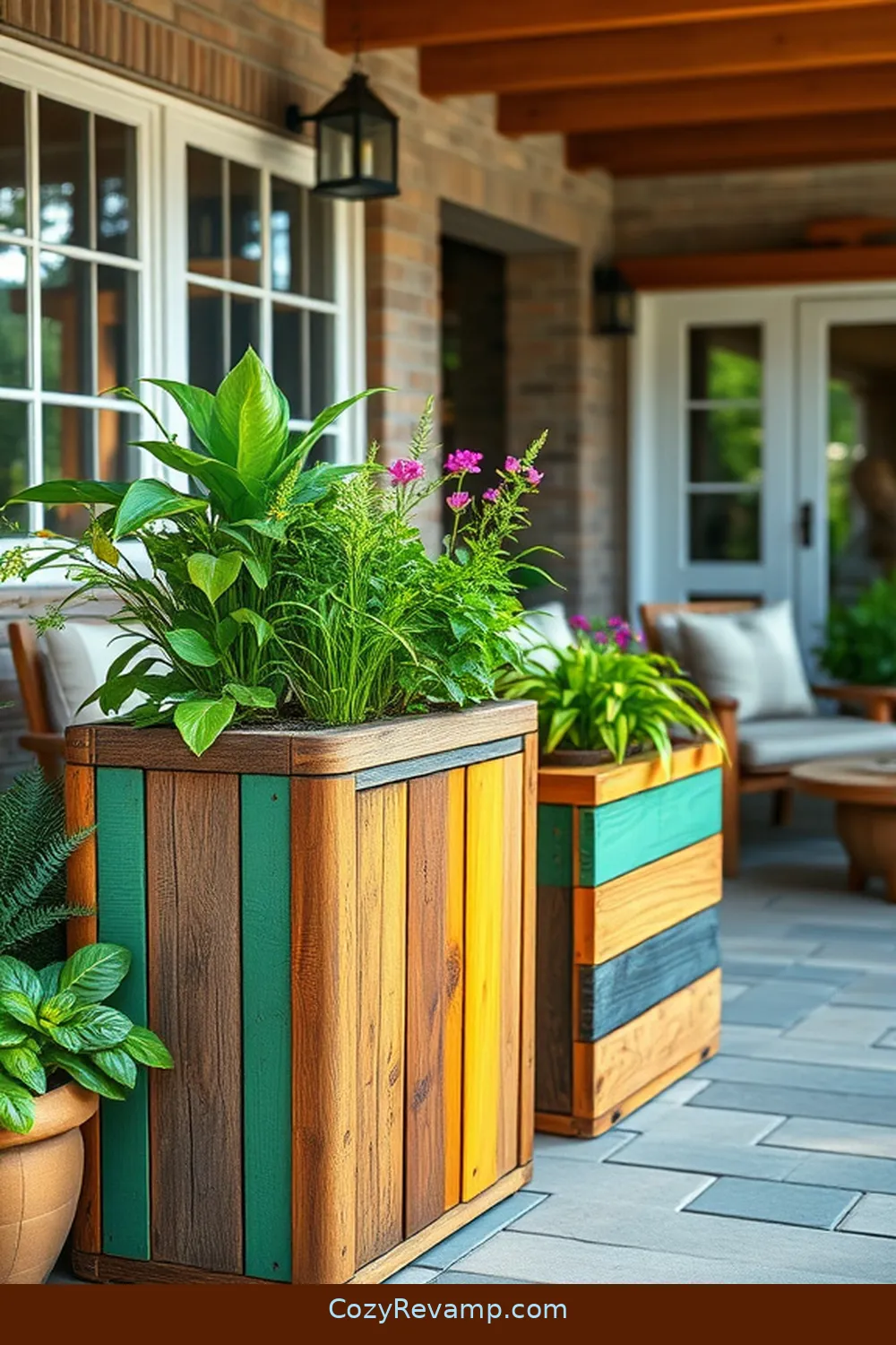 How to Style a Modern Farmhouse Outdoor Patio With Recycled Wood Materials 4 DIY Wooden Planters for a Farmhouse Feel for How to Style a Modern Farmhouse Outdoor Patio With Recycled Wood Materials