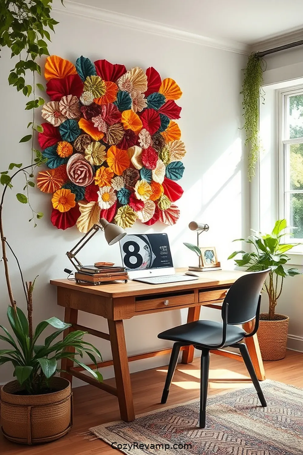 Crafting Wall Art With Fabric Scraps for Tips for Crafting a Modern Farmhouse Home Office With Upcycled Fabric Materials