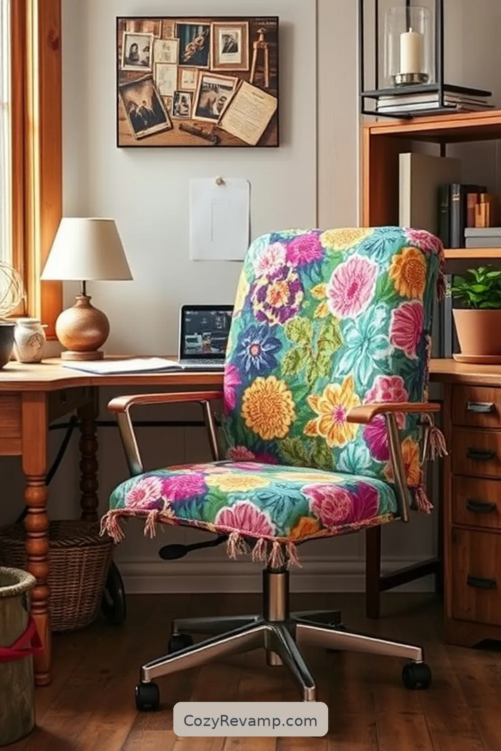 Creating a Cozy Office Chair Cover for Tips for Crafting a Modern Farmhouse Home Office With Upcycled Fabric Materials