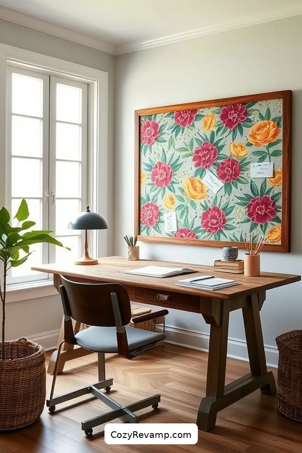 Upcycled Fabric Bulletin Boards for Tips for Crafting a Modern Farmhouse Home Office With Upcycled Fabric Materials