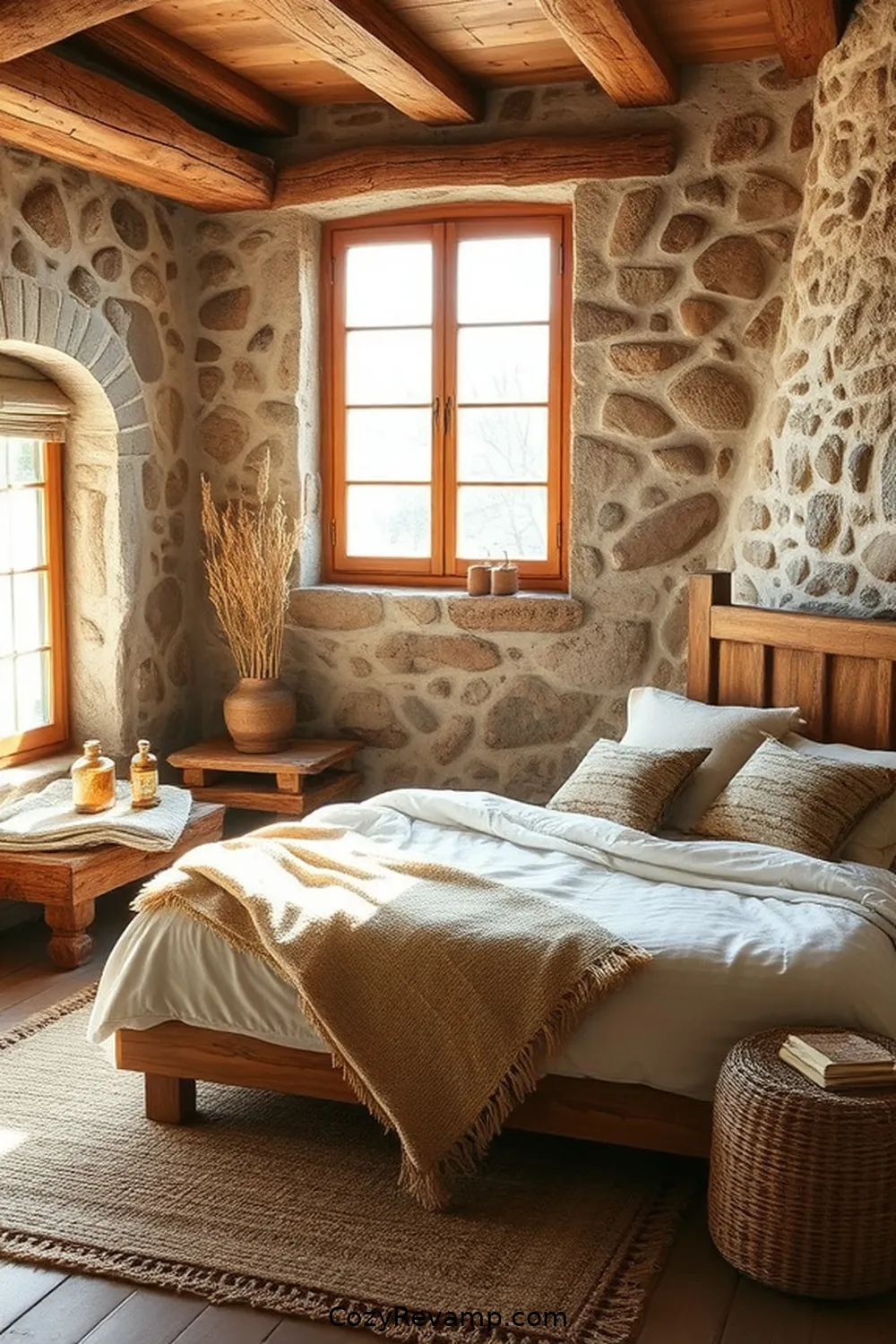 Transform Your Rustic Bedroom With Natural Fibers and Materials 9 Bringing in Natural Stone Accents for Transform Your Rustic Bedroom With Natural Fibers and Materials