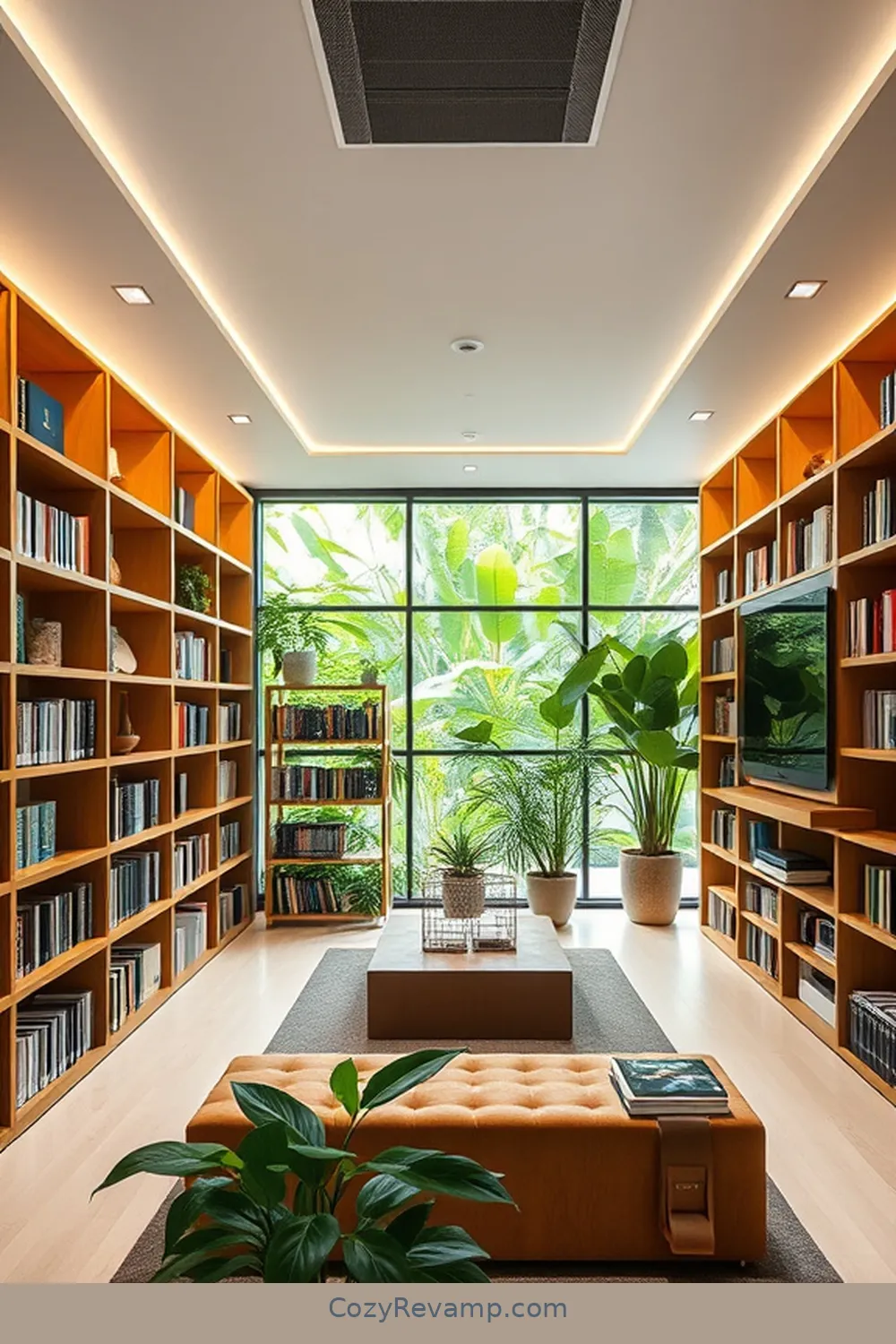 Integrating Technology in a Minimalist Library for What Makes a Minimalist Library With Bamboo Material Sustainable?