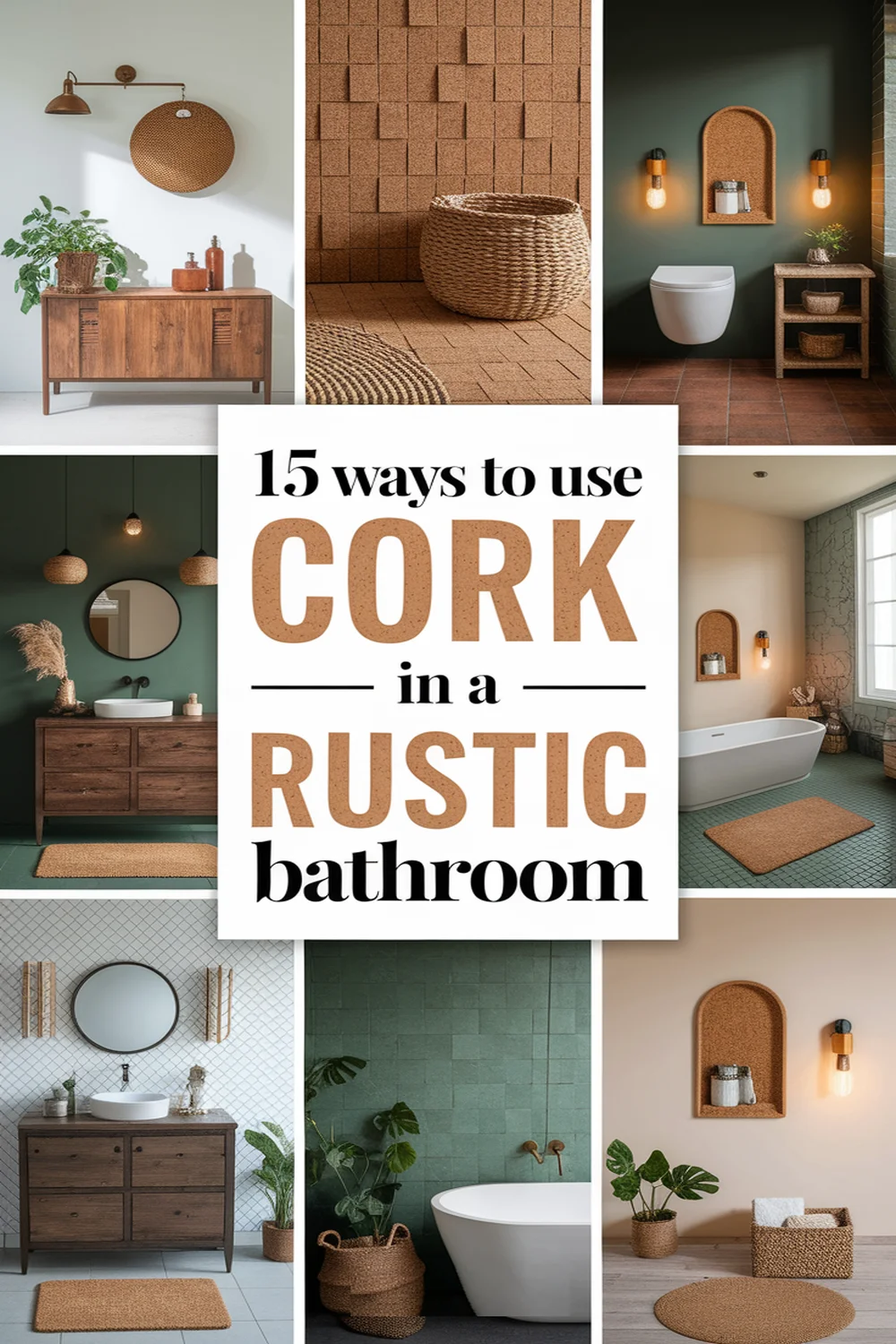 Image for: 15 Ways to Use Cork Material in a Rustic Bathroom