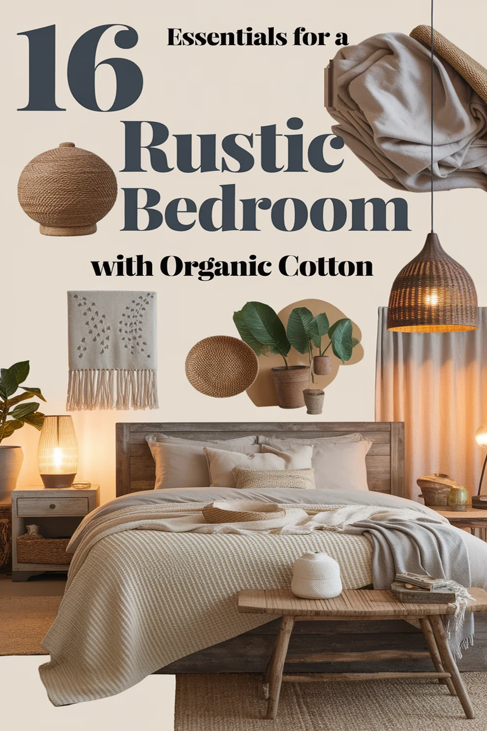 Image for: 16 Essentials for a Rustic Bedroom With Organic Cotton Material