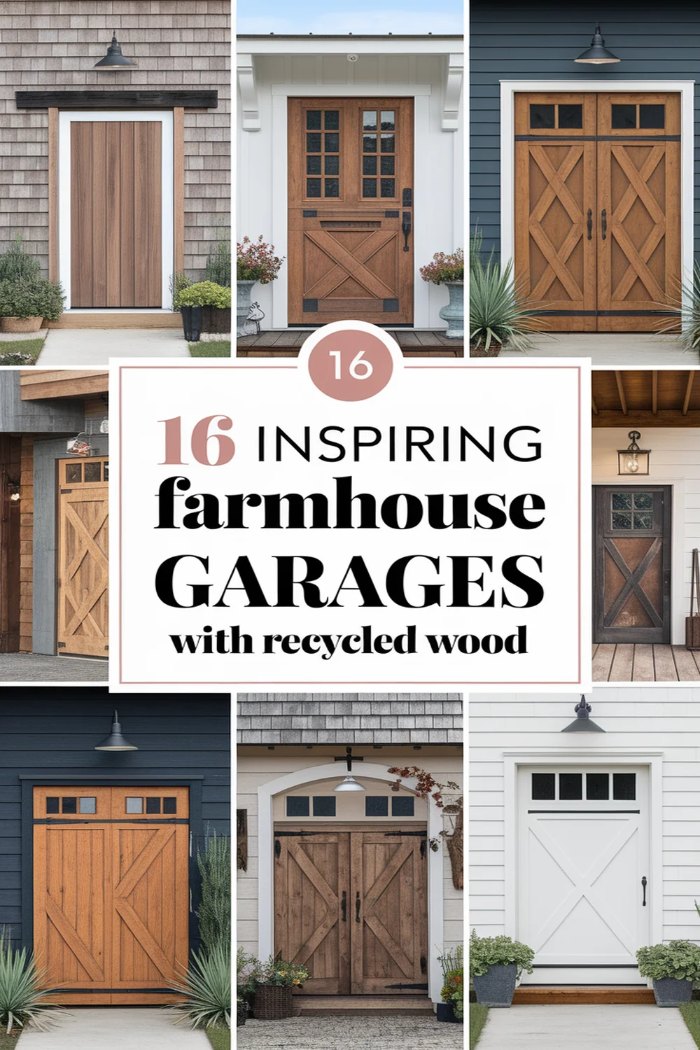 Image for: 16 Inspiring Modern Farmhouse Garages Using Recycled Wood Materials