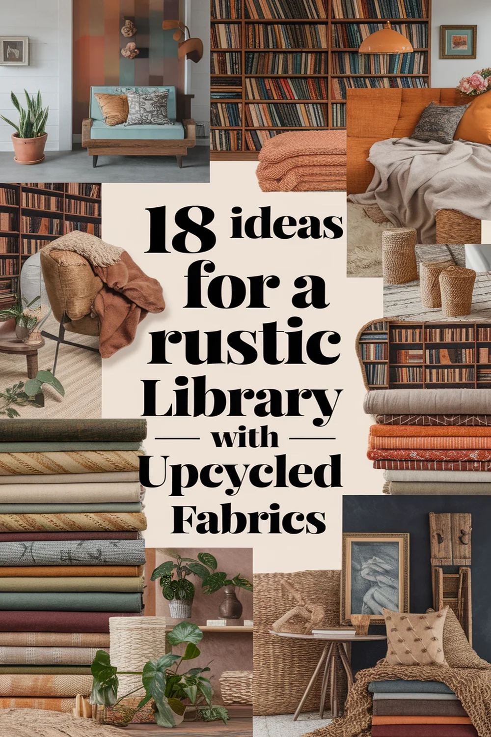 Image for: 18 Inspiring Ideas for a Rustic Library With Upcycled Fabric Material