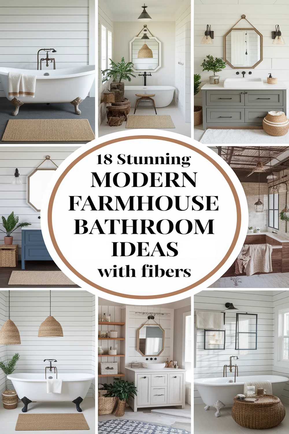 Image for: 18 Stunning Modern Farmhouse Bathroom Ideas With Natural Fibers