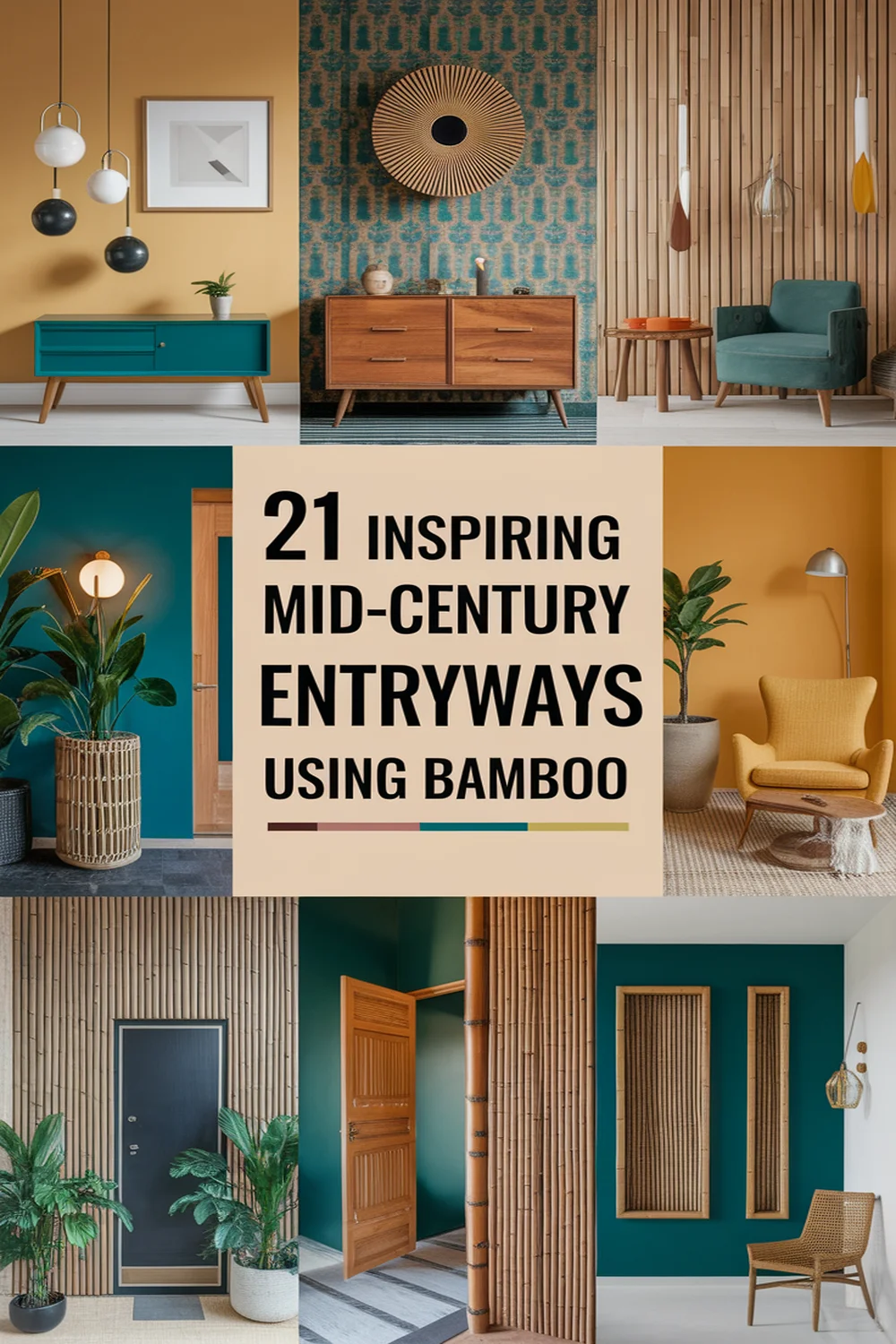Image for: 21 Inspiring Mid-Century Modern Entryways Utilizing Bamboo Material
