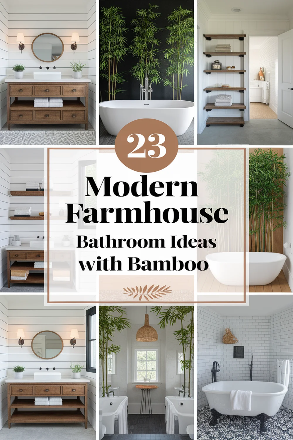 Image for: 23 Stunning Modern Farmhouse Bathroom Ideas With Bamboo Material