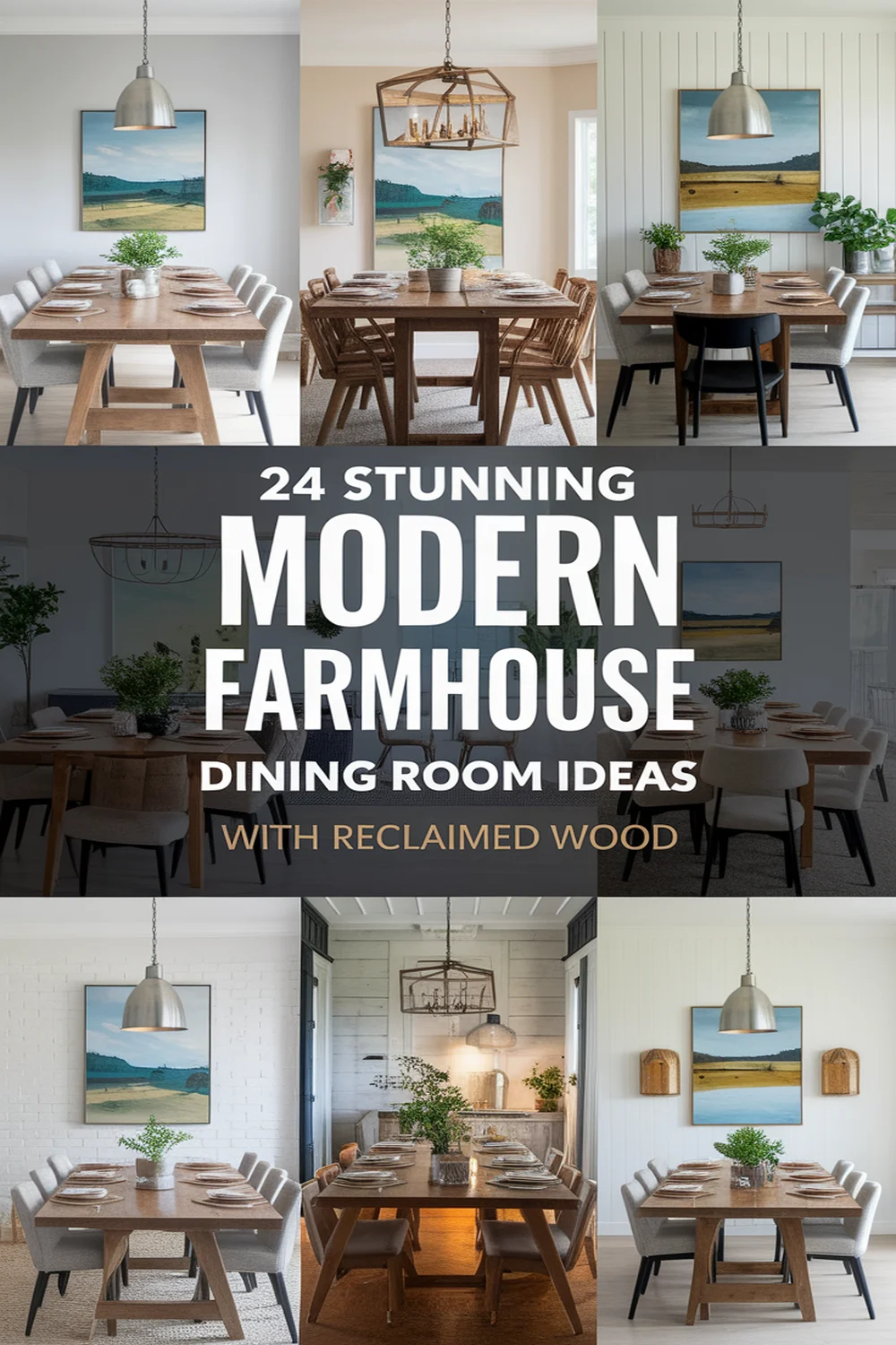 Image for: 24 Stunning Modern Farmhouse Dining Room Ideas With Recycled Wood Material