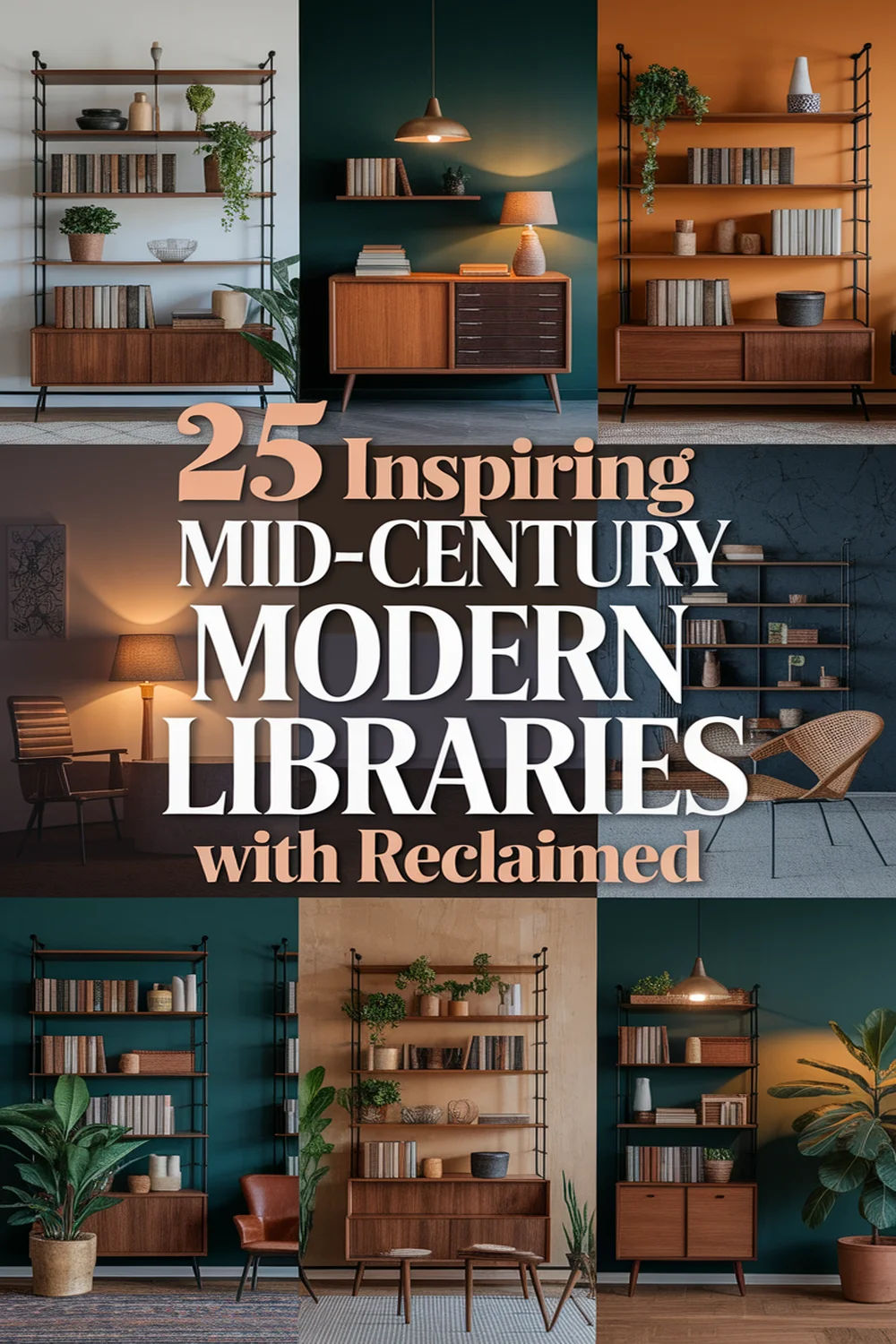 Image for: 25 Inspiring Mid-Century Modern Libraries With Reclaimed Materials