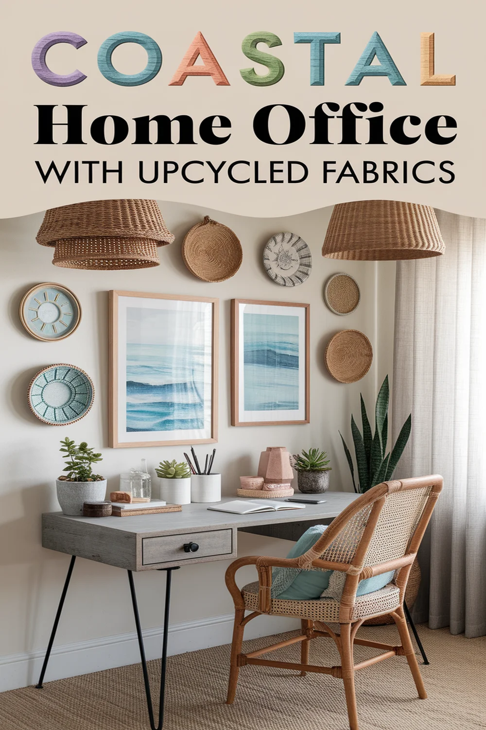 Image for: Create a Coastal Home Office With Upcycled Fabric Materials