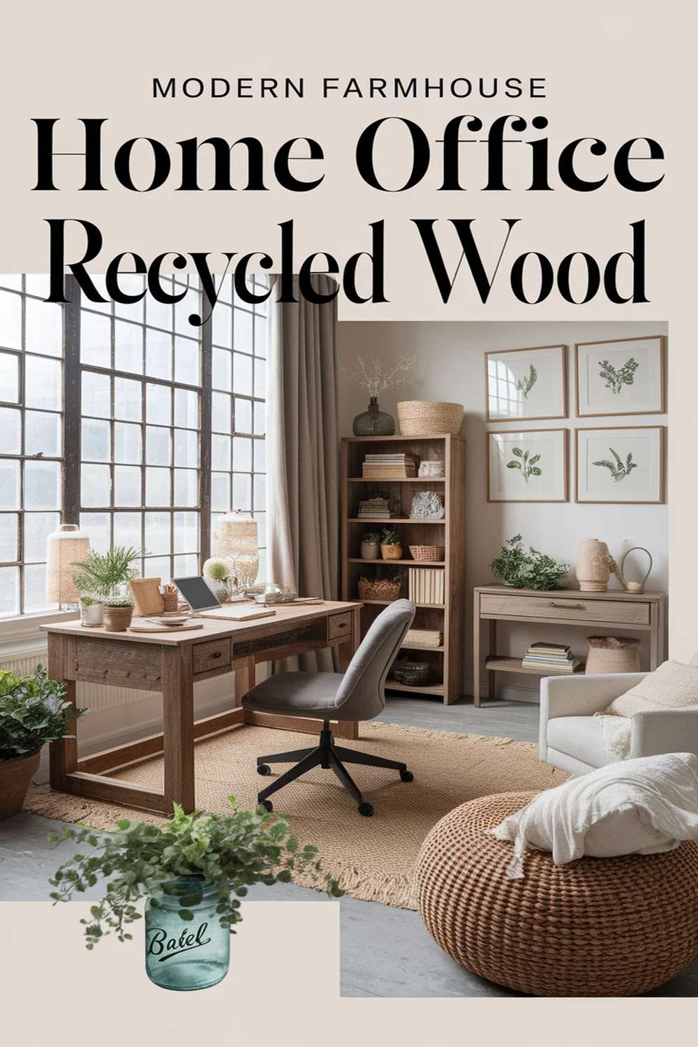 Image for: Create a Modern Farmhouse Home Office With Recycled Wood