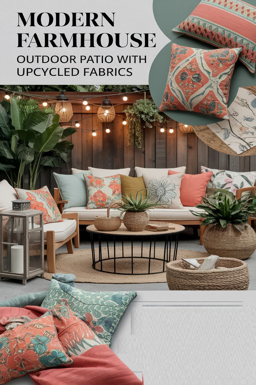 Image for: Create a Modern Farmhouse Outdoor Patio With Upcycled Fabrics