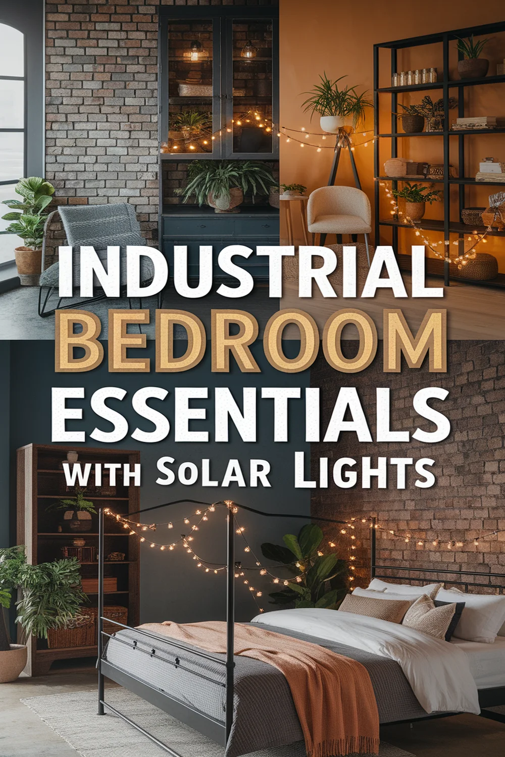 Image for: Essential Materials for an Industrial Bedroom With Solar-Powered Lights
